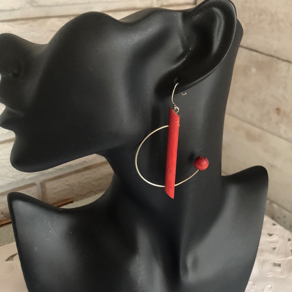 Aarikka wood and silver earrings